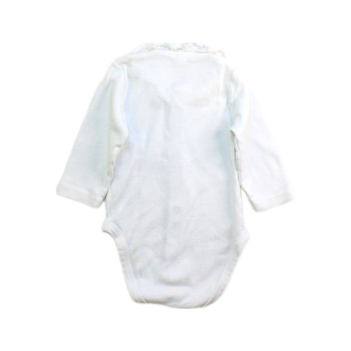 A White Long Sleeve Bodysuits from Petit Bateau in size 0-3M for girl. (Back View)