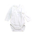 A White Long Sleeve Bodysuits from Petit Bateau in size Newborn for boy. (Front View)
