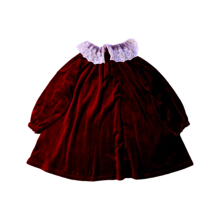 A Burgundy Long Sleeve Dresses from Konges Sløjd in size 12-18M for girl. (Back View)
