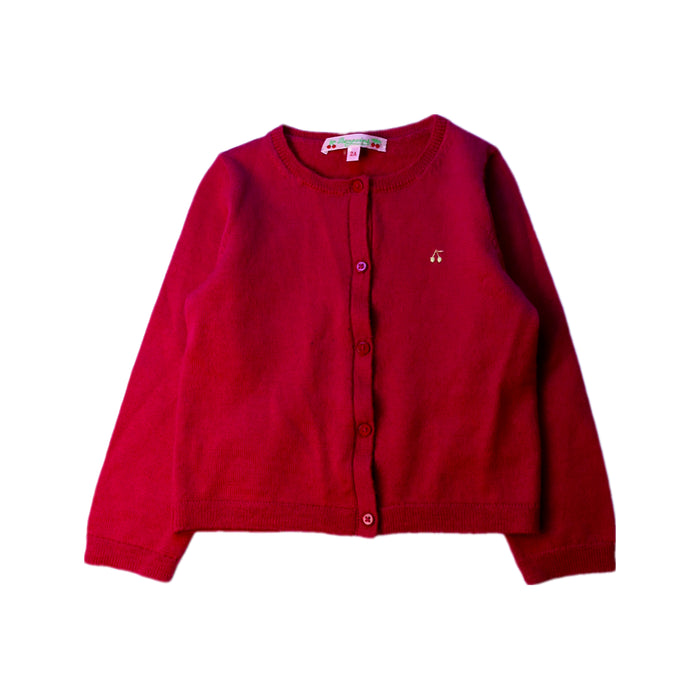 A Red Cardigans from Bonpoint in size 2T for girl. (Front View)