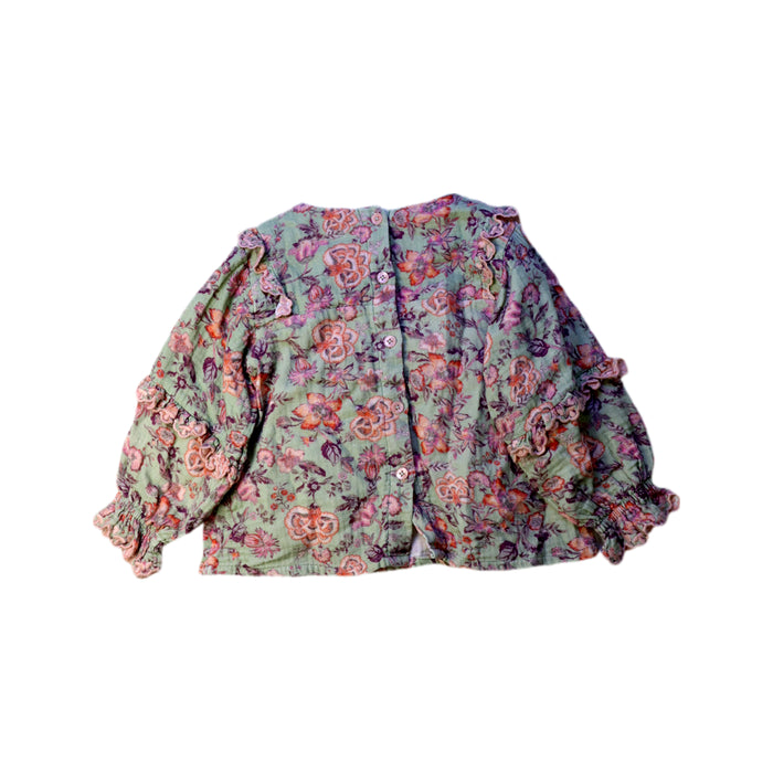A Green Long Sleeve Tops from Louise Misha in size 2T for girl. (Back View)