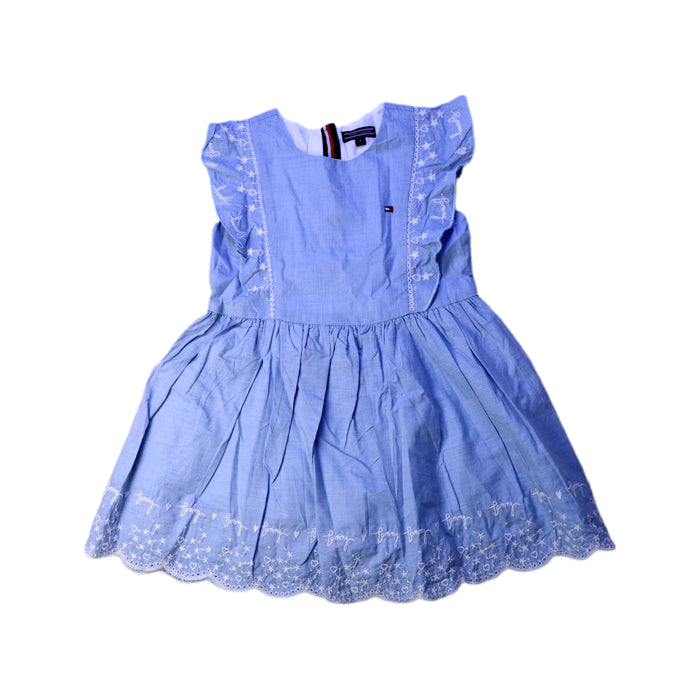 A Blue Sleeveless Dresses from Tommy Hilfiger in size 3T for girl. (Front View)