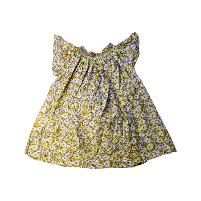 A Yellow Short Sleeve Dresses from Bonpoint in size 4T for girl. (Back View)