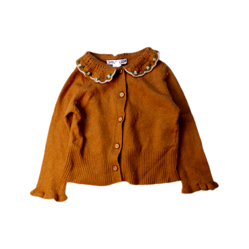 A Brown Cardigans from Emile et Ida in size 3T for girl. (Front View)
