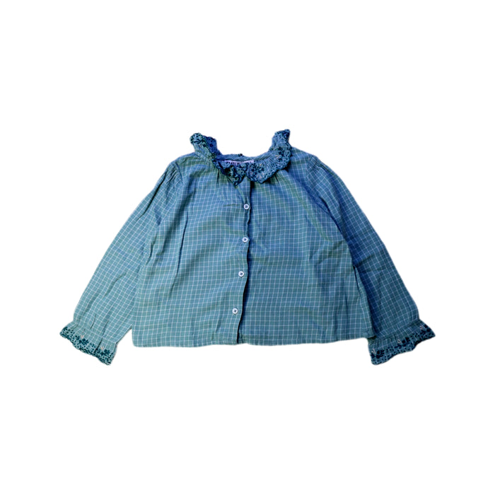 A Blue Long Sleeve Shirts from Emile et Ida in size 2T for girl. (Front View)