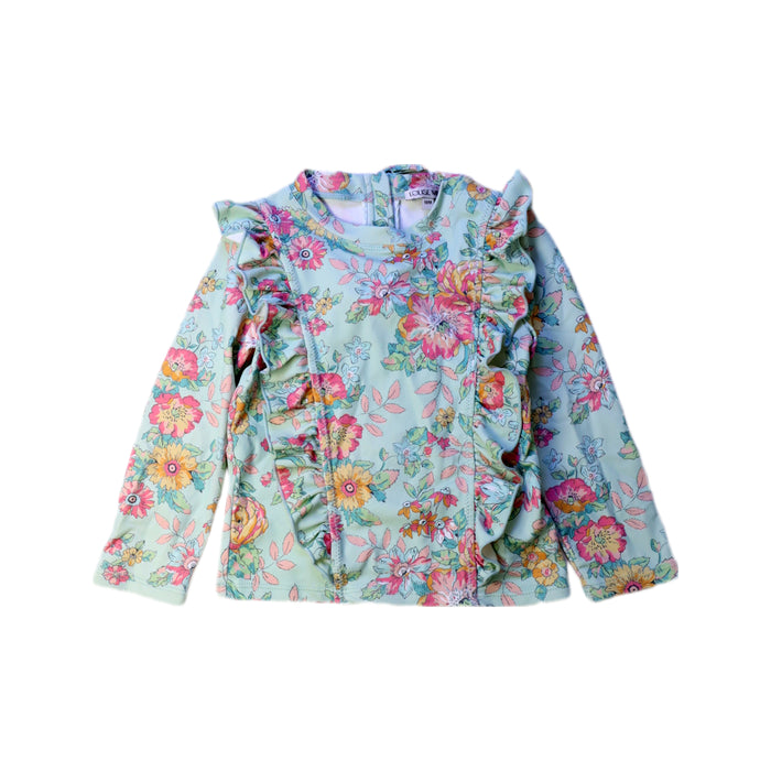 A Blue Rash Guards from Louise Misha in size 12-18M for girl. (Front View)
