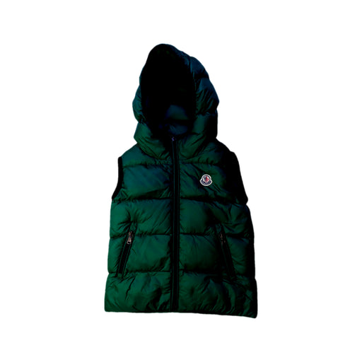 A Green Puffer/Quilted Coats & Outerwear from Moncler in size 2T for neutral. (Front View)