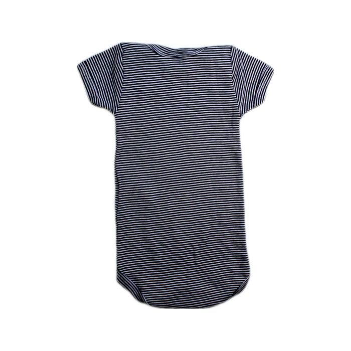 A Navy Short Sleeve Bodysuits from Petit Bateau in size 3-6M for neutral. (Back View)