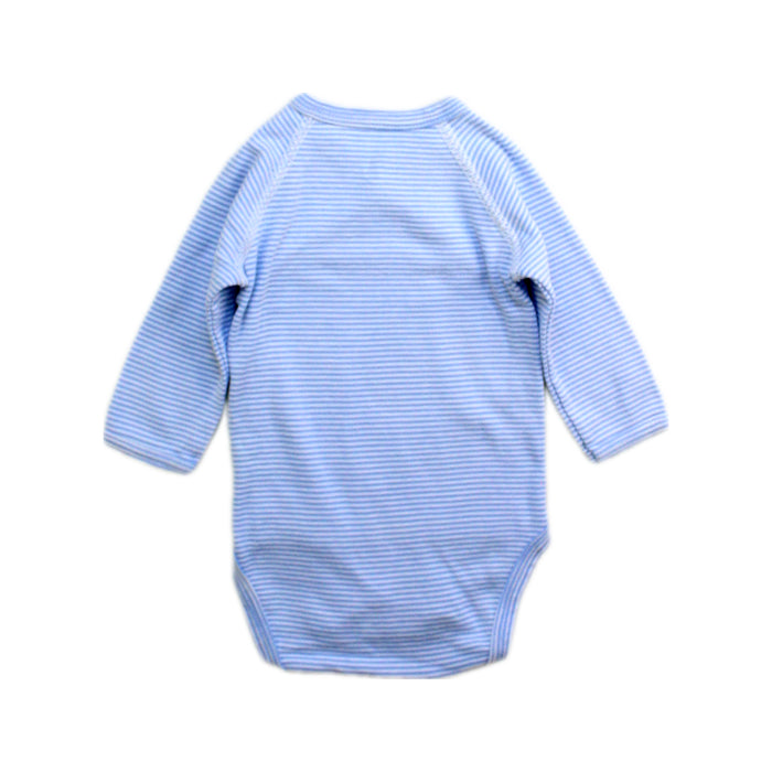 A Blue Long Sleeve Bodysuits from Petit Bateau in size 0-3M for boy. (Back View)