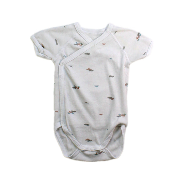 A White Short Sleeve Bodysuits from Petit Bateau in size 3-6M for boy. (Front View)