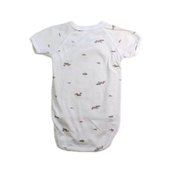 A White Short Sleeve Bodysuits from Petit Bateau in size 3-6M for boy. (Back View)