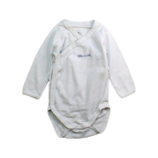 A White Long Sleeve Bodysuits from Petit Bateau in size 0-3M for boy. (Front View)