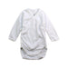 A White Long Sleeve Bodysuits from Petit Bateau in size Newborn for boy. (Front View)