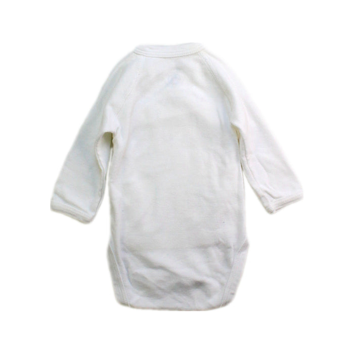 A White Long Sleeve Bodysuits from Petit Bateau in size Newborn for neutral. (Back View)