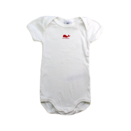 A White Short Sleeve Bodysuits from Petit Bateau in size 3-6M for neutral. (Front View)