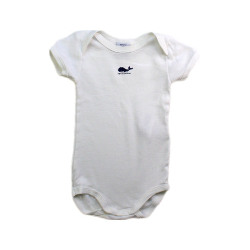 A White Short Sleeve Bodysuits from Petit Bateau in size 3-6M for neutral. (Front View)