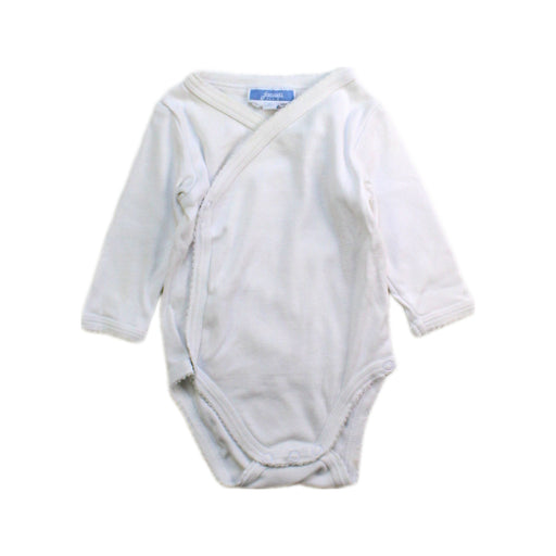 A White Long Sleeve Bodysuits from Jacadi in size 0-3M for girl. (Front View)
