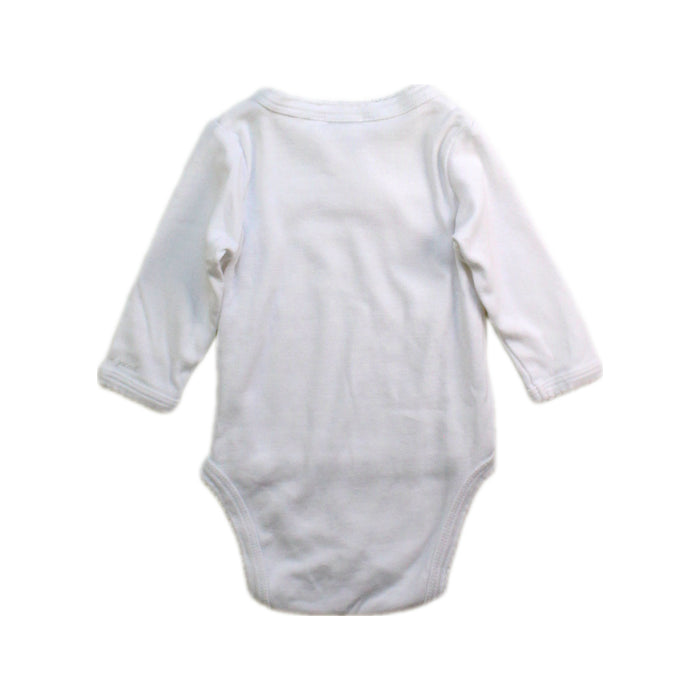 A White Long Sleeve Bodysuits from Jacadi in size 0-3M for girl. (Back View)