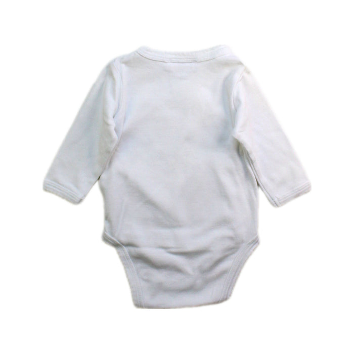 A White Long Sleeve Bodysuits from Jacadi in size 0-3M for girl. (Back View)