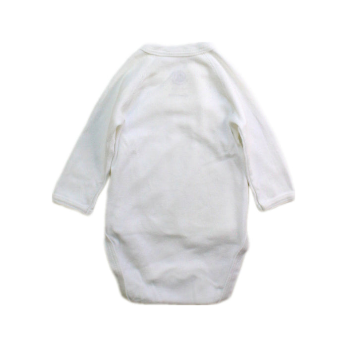 A White Long Sleeve Bodysuits from Petit Bateau in size Newborn for neutral. (Back View)