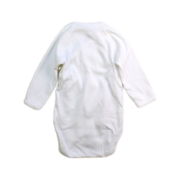 A White Long Sleeve Bodysuits from Petit Bateau in size Newborn for boy. (Back View)