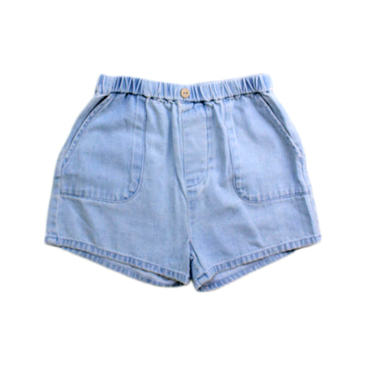 A Blue Shorts from Quincy Mae in size 2T for girl. (Front View)