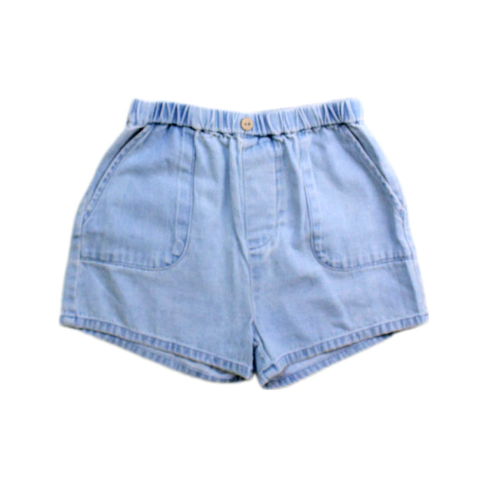 A Blue Shorts from Quincy Mae in size 2T for girl. (Front View)