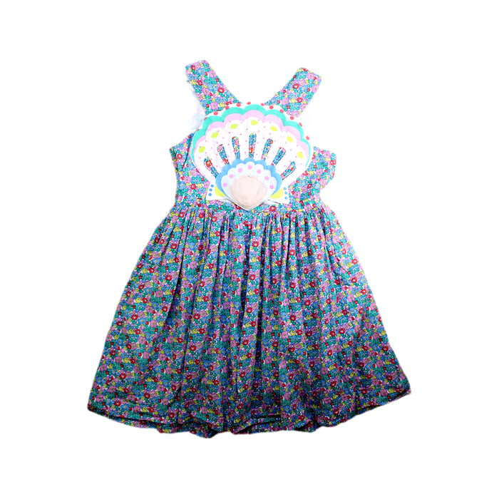 A Blue Sleeveless Dresses from Boden in size 9Y for girl. (Back View)