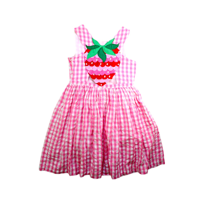 A Pink Sleeveless Dresses from Boden in size 9Y for girl. (Back View)
