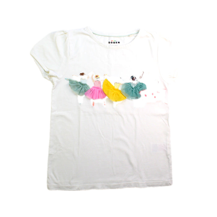 A White Short Sleeve Tops from Boden in size 8Y for girl. (Front View)
