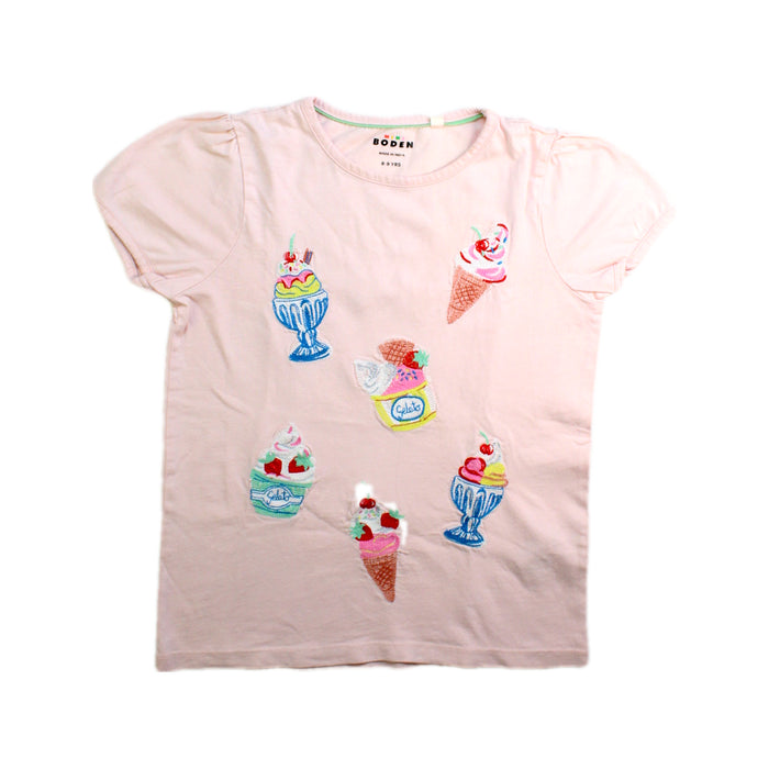 A Pink Short Sleeve Tops from Boden in size 8Y for girl. (Front View)
