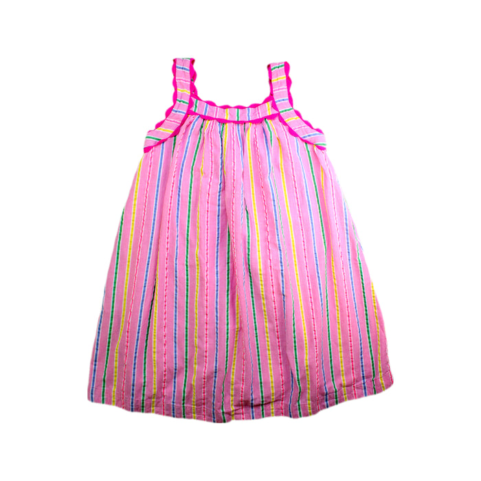 A Pink Sleeveless Dresses from Boden in size 9Y for girl. (Front View)