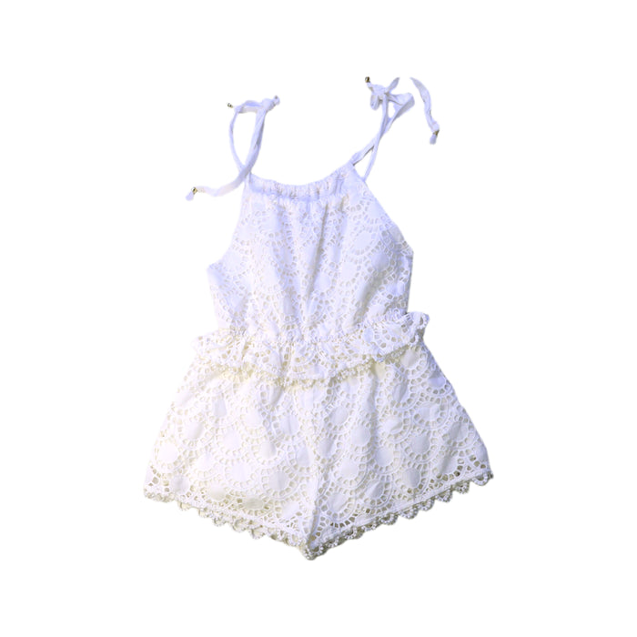 A White Sleeveless Rompers from Zimmermann in size 4T for girl. (Front View)
