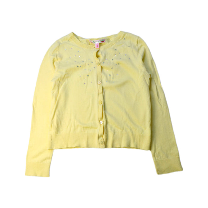 A Yellow Cardigans from Bonpoint in size 6T for girl. (Front View)