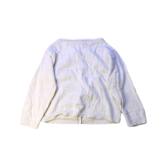 A White Cardigans from Bonton in size 2T for girl. (Back View)