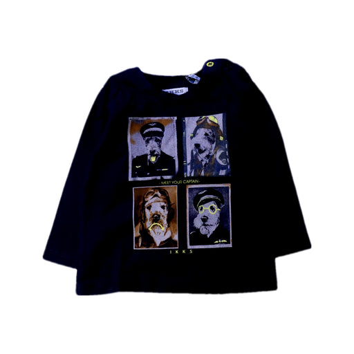 A Black Long Sleeve T Shirts from IKKS in size 3-6M for boy. (Front View)