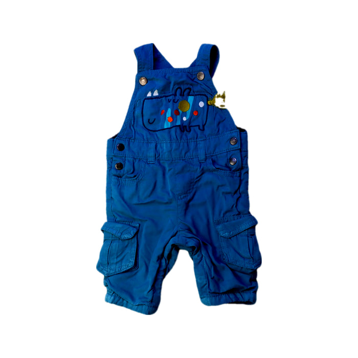 A Blue Long Overalls from DPAM in size 0-3M for boy. (Front View)