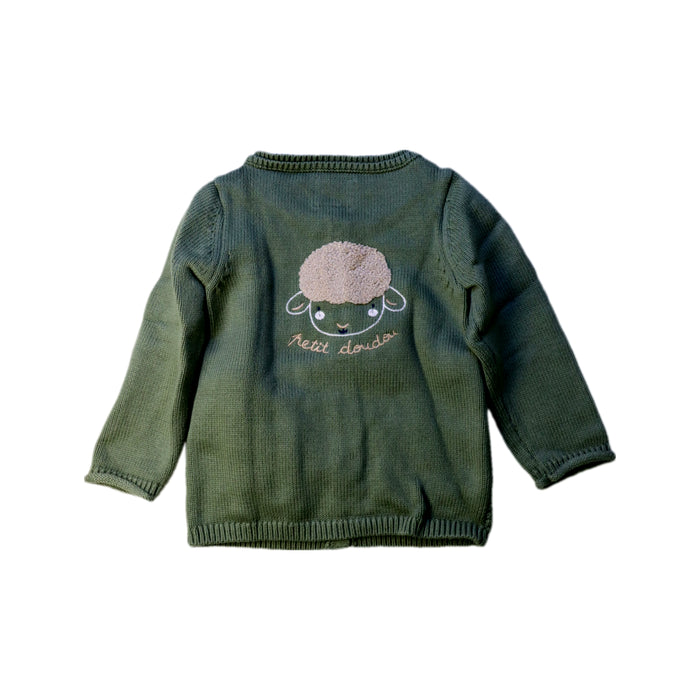 A Green Cardigans from Sergent Major in size 2T for boy. (Back View)