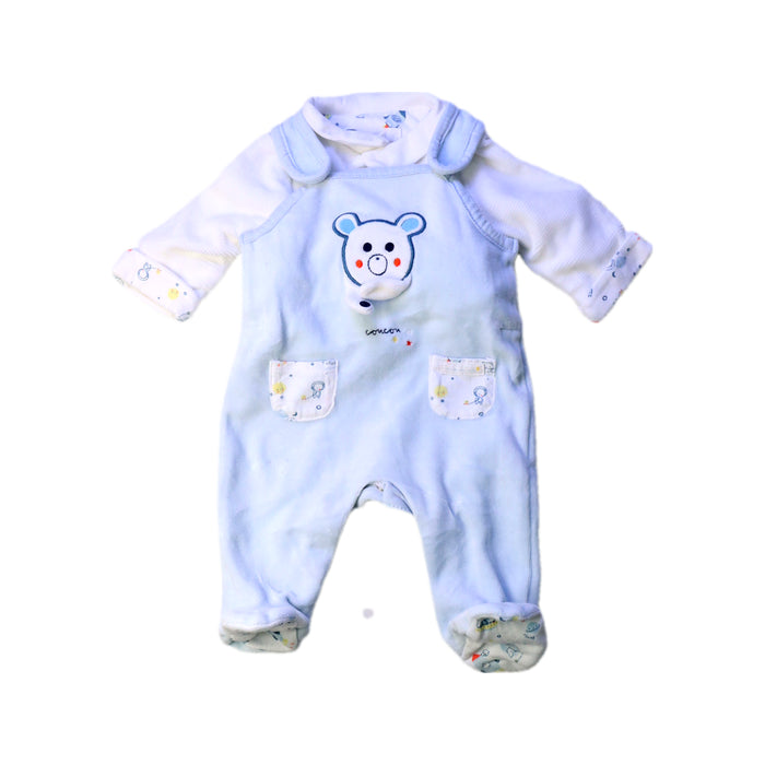 A Blue Long Overalls from Sergent Major in size 0-3M for boy. (Front View)