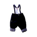 A Black Long Overalls from Sergent Major in size 3-6M for boy. (Front View)
