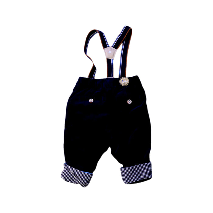 A Black Long Overalls from Sergent Major in size 3-6M for boy. (Back View)