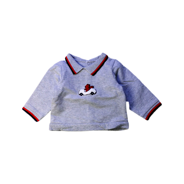 A Grey Long Sleeve Tops from Jacadi in size 3-6M for boy. (Front View)