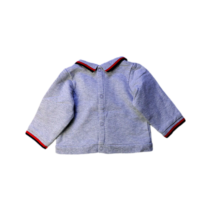 A Grey Long Sleeve Tops from Jacadi in size 3-6M for boy. (Back View)