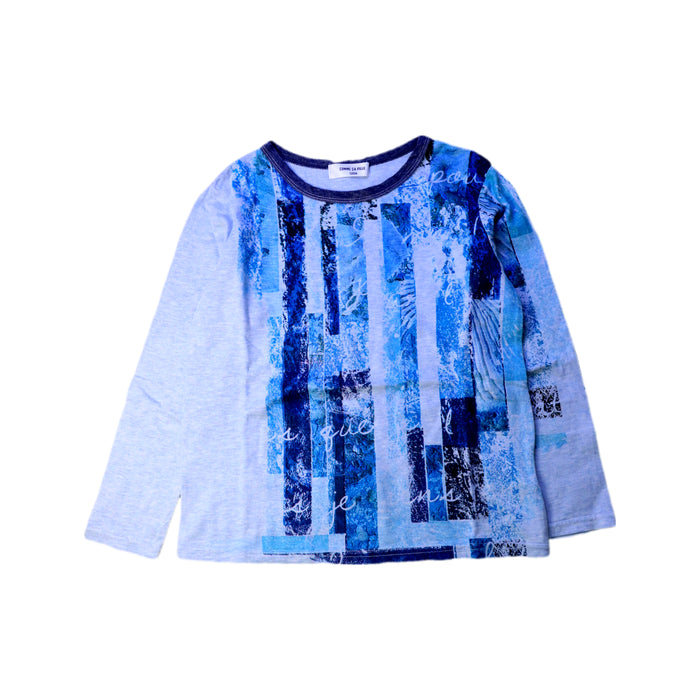 A Blue Long Sleeve Tops from Comme Ça Fille in size 5T for boy. (Front View)