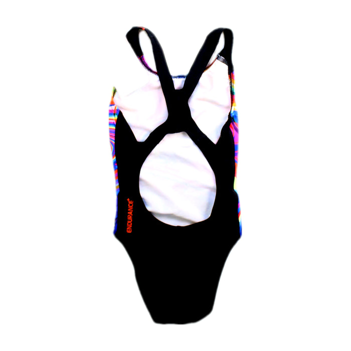 A Multicolour Swimsuits from Speedo in size 6T for girl. (Back View)