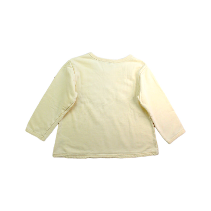 A Yellow Long Sleeve T Shirts from Hot Biscuits Mikihouse in size 4T for girl. (Back View)
