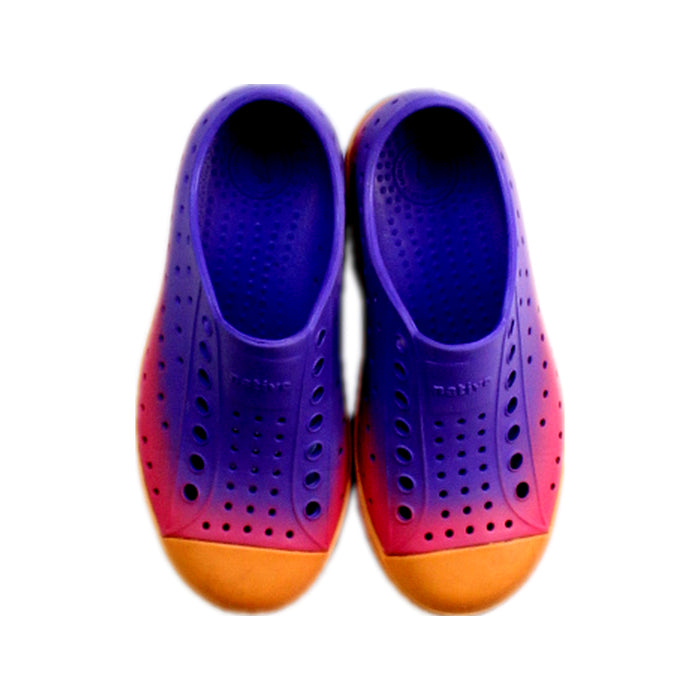 A Purple Slip Ons from Native Shoes in size 5T for neutral. (Back View)