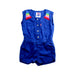 A Blue Sleeveless Rompers from Levi's in size 12-18M for girl. (Front View)