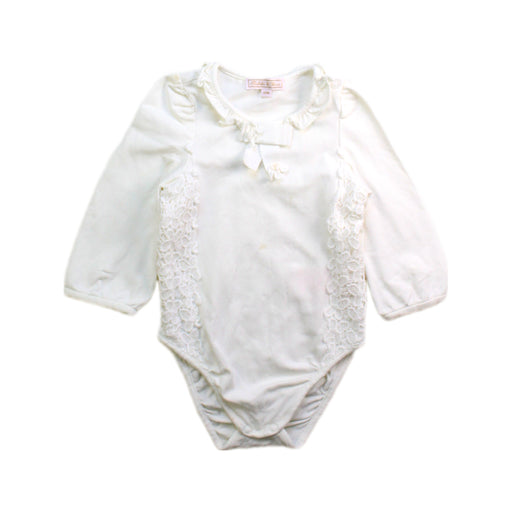 A White Long Sleeve Bodysuits from Nicholas & Bears in size 6-12M for girl. (Front View)