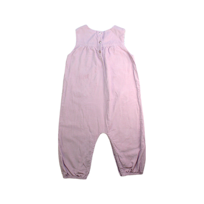 A Pink Long Overalls from The Little White Company in size 12-18M for girl. (Back View)